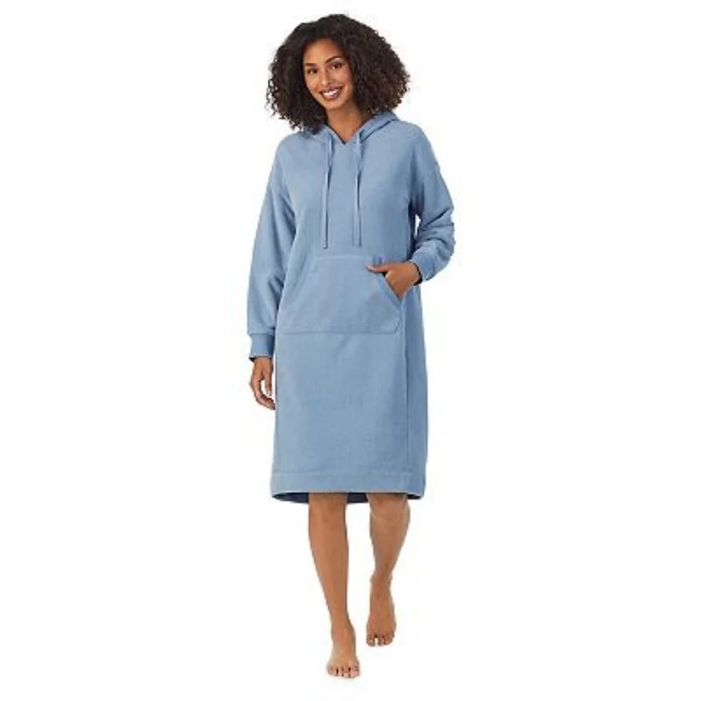 Women's Cuddl Duds Fleece Hooded Midi Lounger